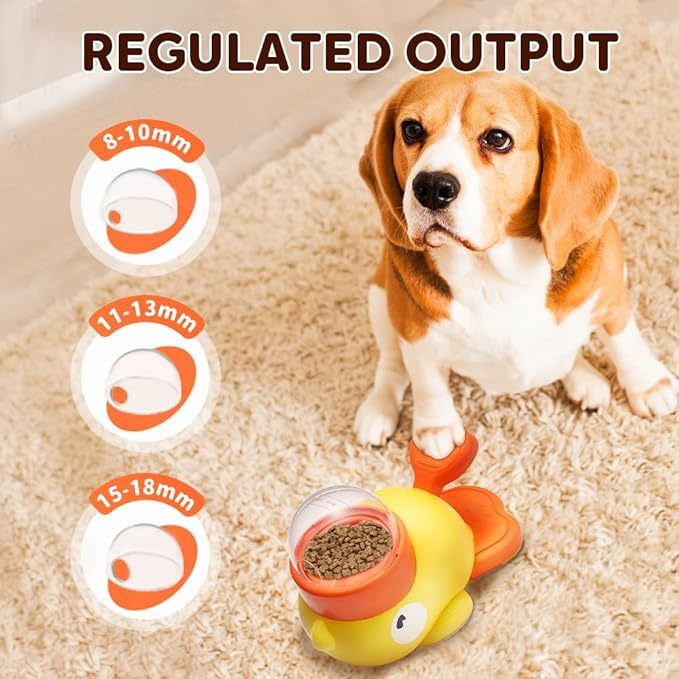 2025 New Dog Interactive Treat Dispenser Toy Slow Feeder, Duck Shaped Feeder Bowls for Small & Medium Dogs