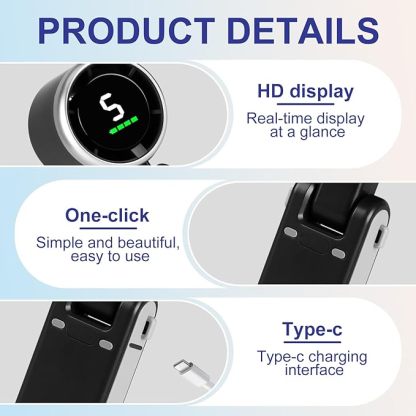 Portable Handheld Turbo Fan,5 Gear Wind, Battery Operated,3 IN 1 Hand Fan for Travel/Camping/Outdoor (Ideal Gift for Women & Men)