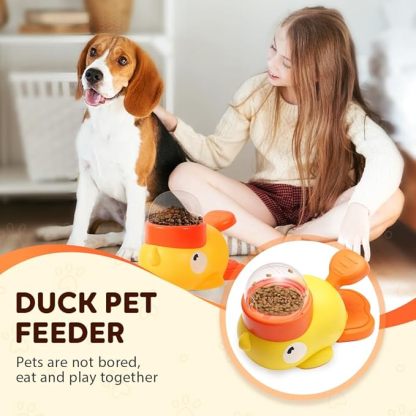 2025 New Dog Interactive Treat Dispenser Toy Slow Feeder, Duck Shaped Feeder Bowls for Small & Medium Dogs