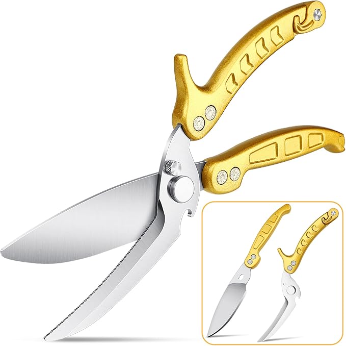 Heavy Duty Poultry Shears - A Must Have Kitchen Shears for Chicken and Meat Cutting - Dishwasher Safe and Stainless Food Kitchen Scissors for Thanksgiving