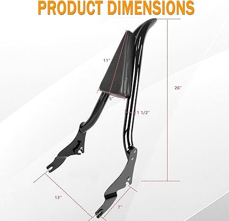 Universal Sissy Bar & Passenger Backrest for Harley Touring Models (2009-2023)