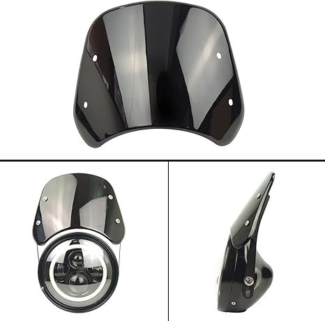 Universal Motorcycle Windshield Wind Deflector – For 5"-7" LED Headlights