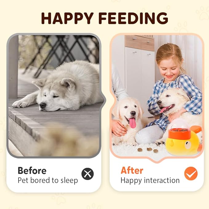 2025 New Dog Interactive Treat Dispenser Toy Slow Feeder, Duck Shaped Feeder Bowls for Small & Medium Dogs