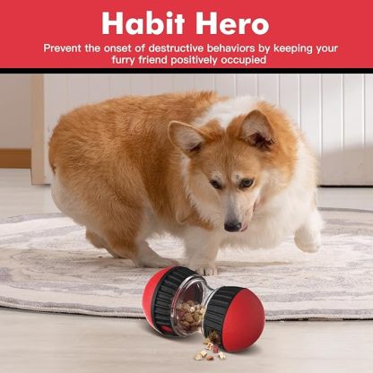 Dog Puzzle Toy for Anxiety Relief - Adjustable Treat Dispensing Ball with Slow Feeder Design, Tough Bite-Resistant Interactive Chase Toy, Enrichment Training Games for Small/Medium/Large Dogs