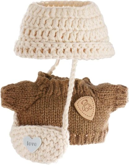 Clothes for Doll (NO Doll) , Handcrafted Crochet 3-Piece Set for 17cm Doll, Premium Outfit with Accessories for , Stylish Clothes for Doll