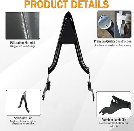 Universal Sissy Bar & Passenger Backrest for Harley Touring Models (2009-2023)