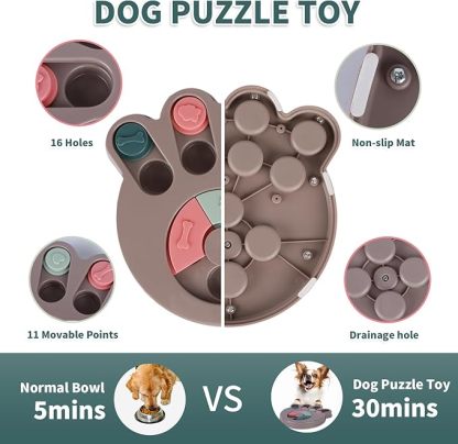 Dog Puzzle Toy & Slow Feeder Bowl - Puppy Chew Toys for Boredom Relief, Mental Stimulation, Aggressive Chewers,Dog Puzzle Toy