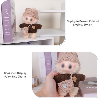 Clothes for Doll (NO Doll) , Handcrafted Crochet 3-Piece Set for 17cm Doll, Premium Outfit with Accessories for , Stylish Clothes for Doll