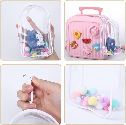 Protective Case for Plush Doll, Clear Hanging Display Case, Crossbody Doll Storage Bag, PVC Storage Case Cover for Figures, Dolls