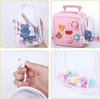 Protective Case for Plush Doll, Clear Hanging Display Case, Crossbody Doll Storage Bag, PVC Storage Case Cover for Figures, Dolls