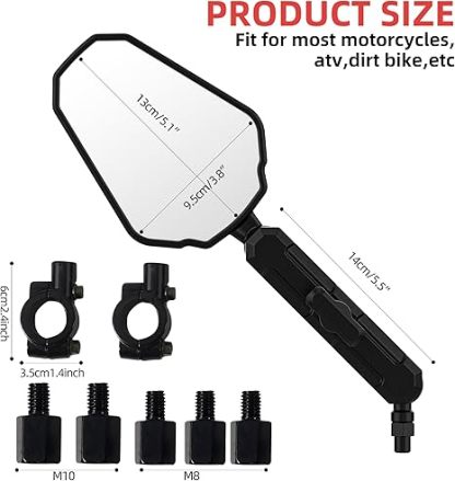 Upgraded Adventure Motorcycle Mirrors – Vibration-Free Ball-Head Design
