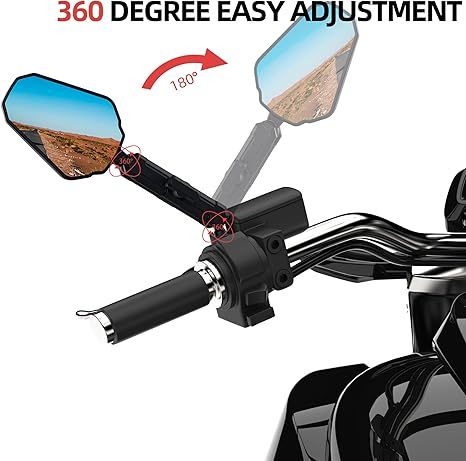 Upgraded Adventure Motorcycle Mirrors – Vibration-Free Ball-Head Design