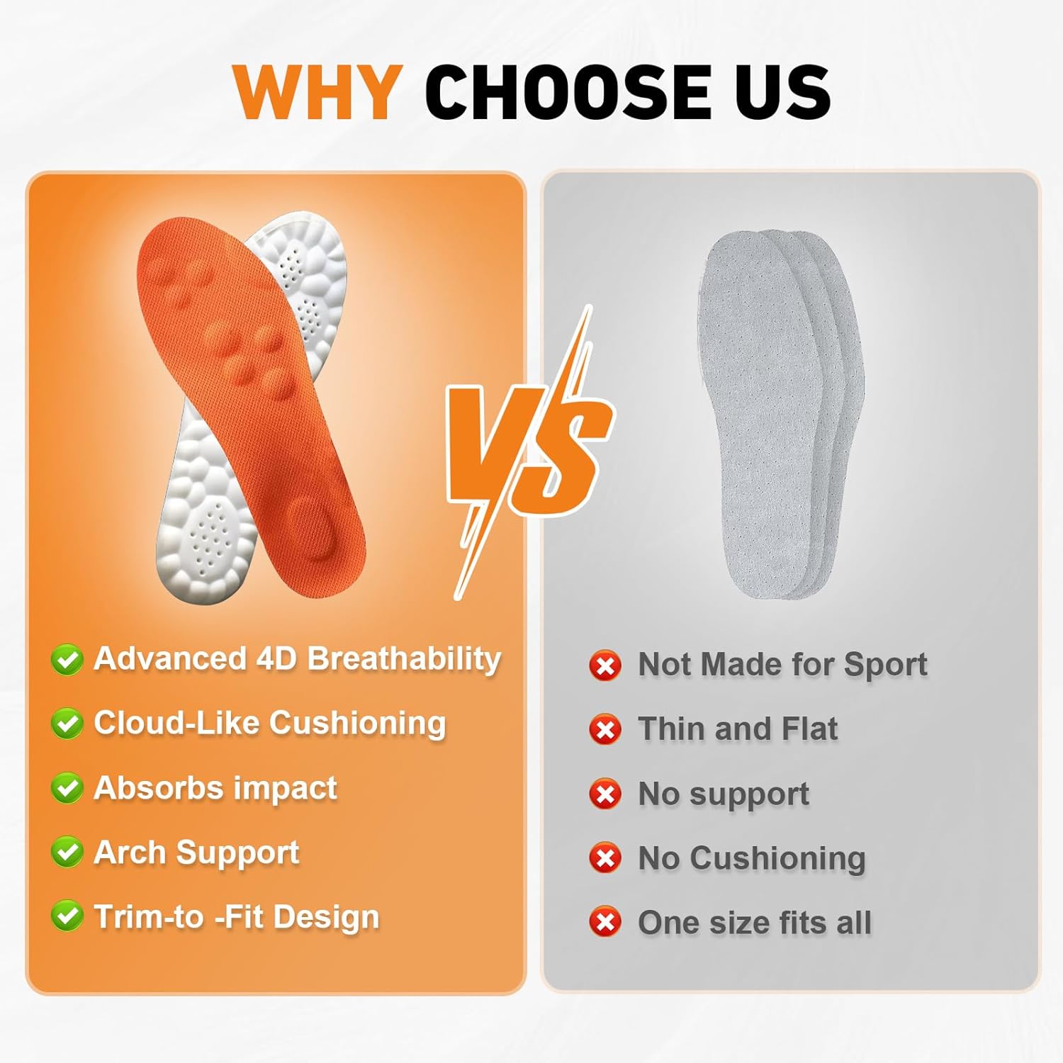 Memory Foam Insoles – Adaptive Support All-Day Comfort