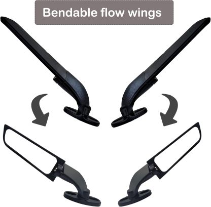Universal Motorcycle Wing Mirrors - Convex Glass Rearview Set