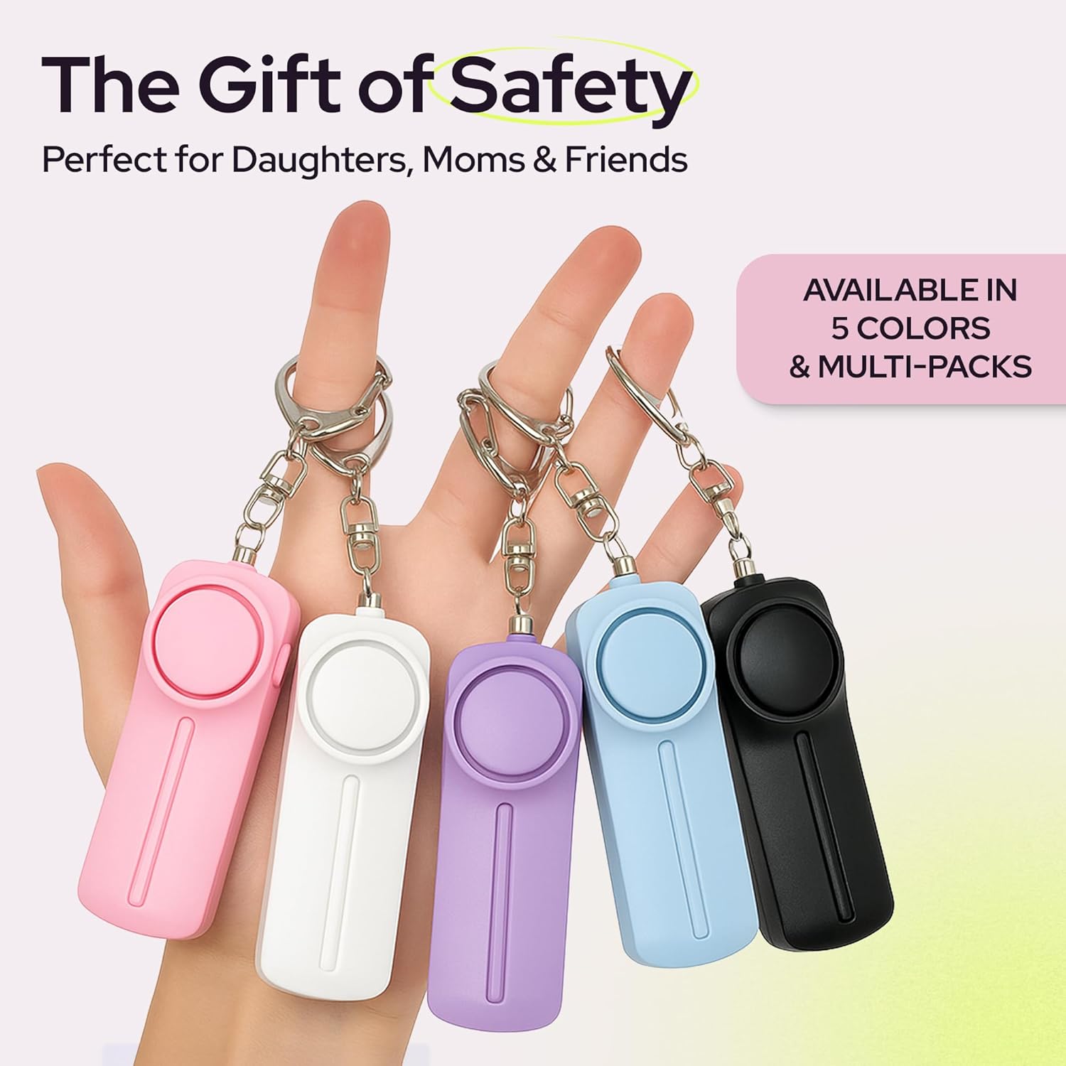 Personal Safety Alarm Keychain – 130dB Siren with LED Light,Women Self Defense