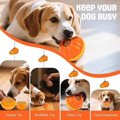 2 in 1 Frozen Treat Toys and Dog Food Dispenser Ball Toys for Training, Reducing Anxiety, Relieving Boredom, Keep Cooling, Large Dogs Chew Puzzle Toy for Medium Large Dogs