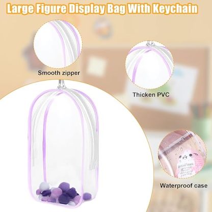 Protective Case for Plush Doll, Clear Hanging Display Case, Crossbody Doll Storage Bag, PVC Storage Case Cover for Figures, Dolls