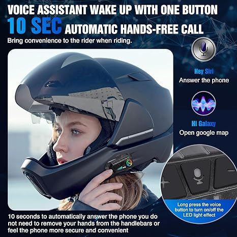 Y10 Motorcycle Helmet Speakers - Wireless Bluetooth 5.3 Headset