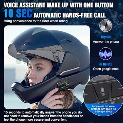Y10 Motorcycle Helmet Speakers - Wireless Bluetooth 5.3 Headset