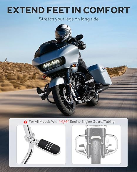 Heavy-Duty Highway Pegs with P-Clamp Mount – 1.25" Universal Fit