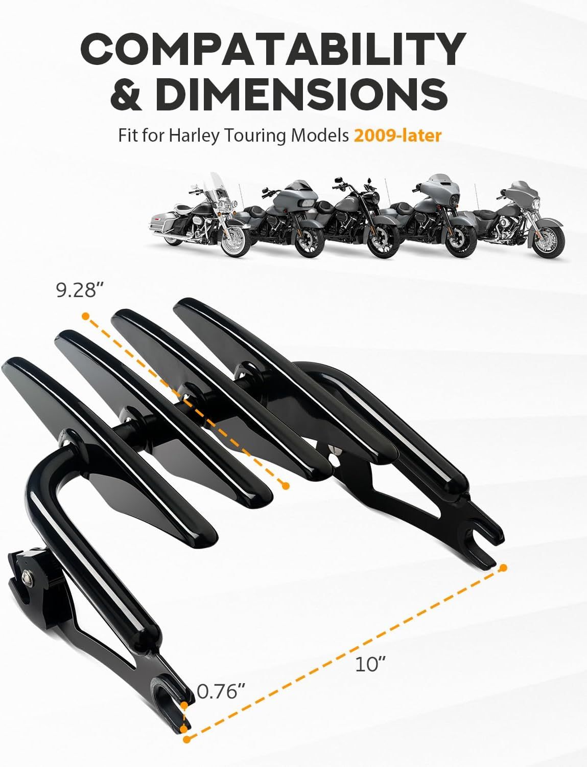 Stealth Luggage Rack for Harley Touring Models (2009-2024) - Gloss Black