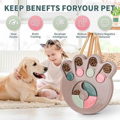 Dog Puzzle Toy & Slow Feeder Bowl - Puppy Chew Toys for Boredom Relief, Mental Stimulation, Aggressive Chewers,Dog Puzzle Toy