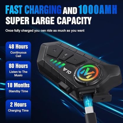 Y10 Motorcycle Helmet Speakers - Wireless Bluetooth 5.3 Headset