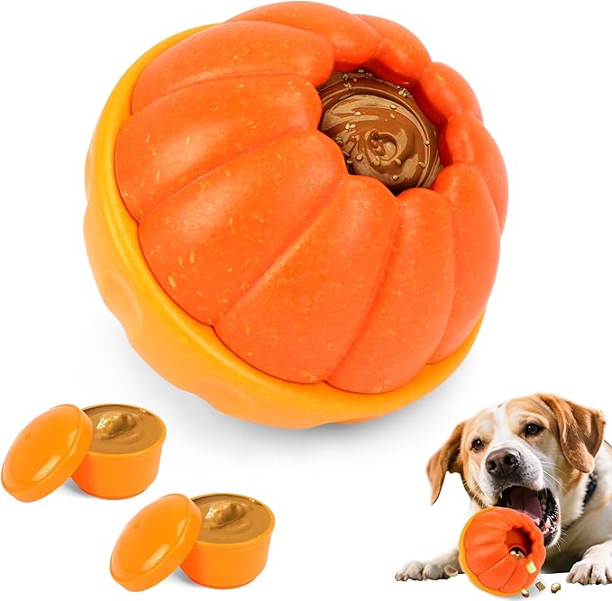 2 in 1 Frozen Treat Toys and Dog Food Dispenser Ball Toys for Training, Reducing Anxiety, Relieving Boredom, Keep Cooling, Large Dogs Chew Puzzle Toy for Medium Large Dogs