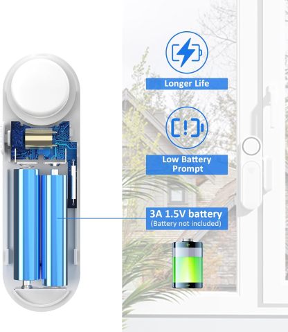 Window & Door Entry Alarm (2-Pack) – 120dB Security Sensor for Home & Child Safety