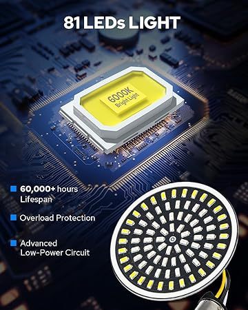 1157/1156 LED Turn Signal Kit - 81-LED Ultra Bright Bulbs for Harley Davidson