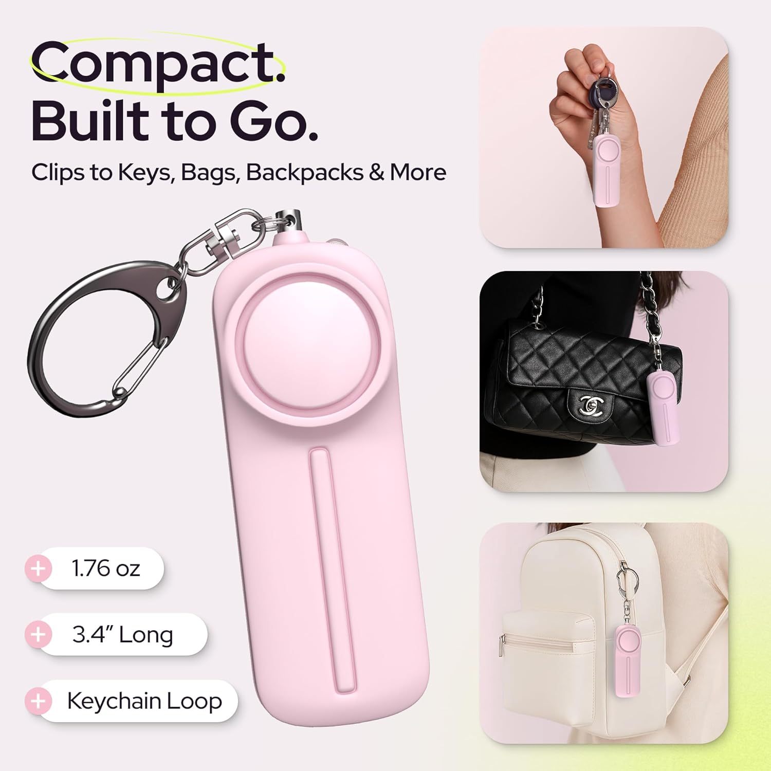 Personal Safety Alarm Keychain – 130dB Siren with LED Light,Women Self Defense