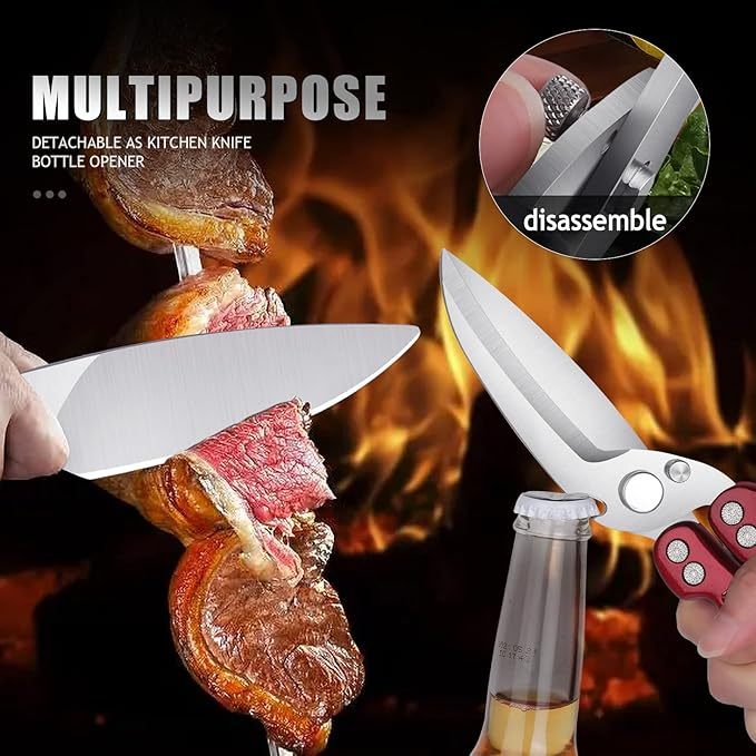 Heavy Duty Poultry Shears - A Must Have Kitchen Shears for Chicken and Meat Cutting - Dishwasher Safe and Stainless Food Kitchen Scissors for Thanksgiving