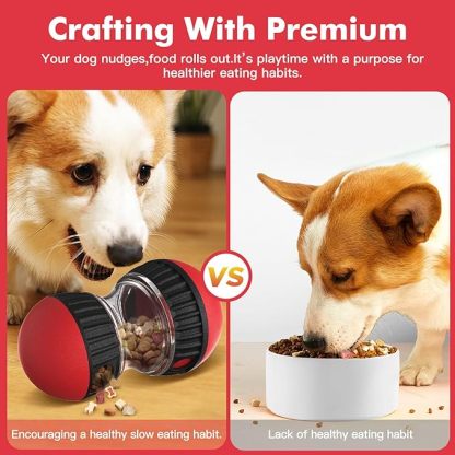 Dog Puzzle Toy for Anxiety Relief - Adjustable Treat Dispensing Ball with Slow Feeder Design, Tough Bite-Resistant Interactive Chase Toy, Enrichment Training Games for Small/Medium/Large Dogs