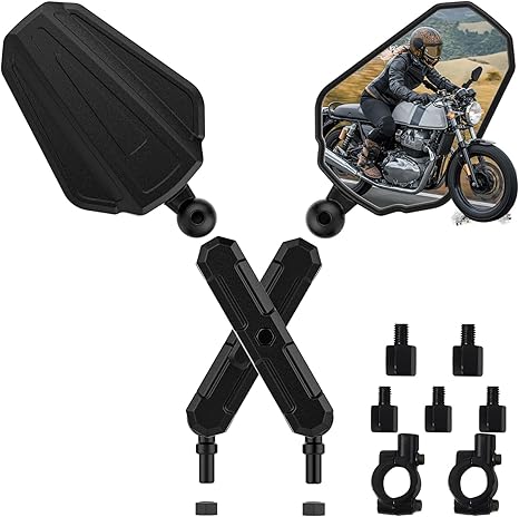 Upgraded Adventure Motorcycle Mirrors – Vibration-Free Ball-Head Design