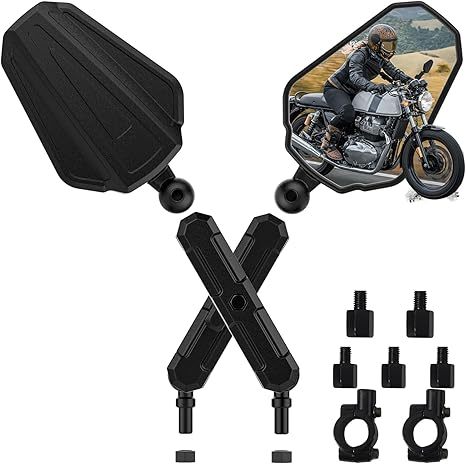 Upgraded Adventure Motorcycle Mirrors – Vibration-Free Ball-Head Design