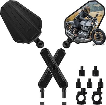 Upgraded Adventure Motorcycle Mirrors – Vibration-Free Ball-Head Design
