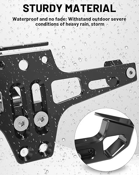 Universal CNC Aluminum Motorcycle License Plate Bracket with LED Light