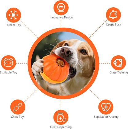 2 in 1 Frozen Treat Toys and Dog Food Dispenser Ball Toys for Training, Reducing Anxiety, Relieving Boredom, Keep Cooling, Large Dogs Chew Puzzle Toy for Medium Large Dogs