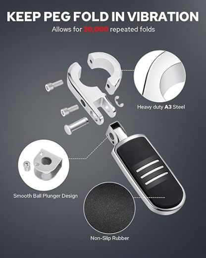 Heavy-Duty Highway Pegs with P-Clamp Mount – 1.25" Universal Fit