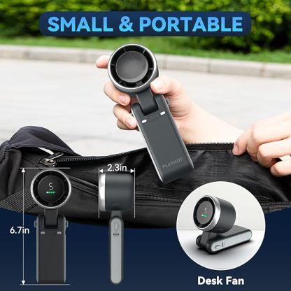 Portable Handheld Turbo Fan,5 Gear Wind, Battery Operated,3 IN 1 Hand Fan for Travel/Camping/Outdoor (Ideal Gift for Women & Men)