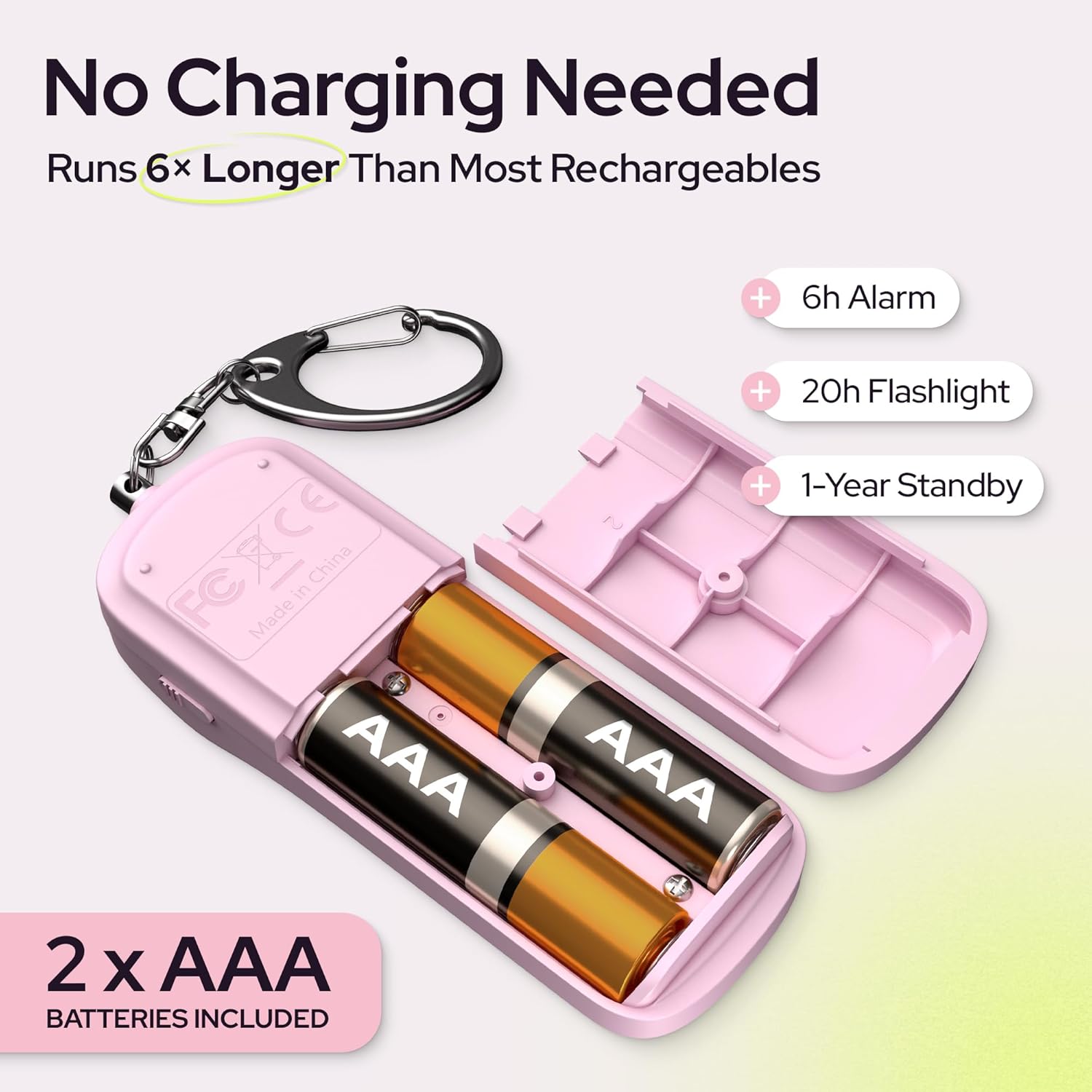 Personal Safety Alarm Keychain – 130dB Siren with LED Light,Women Self Defense