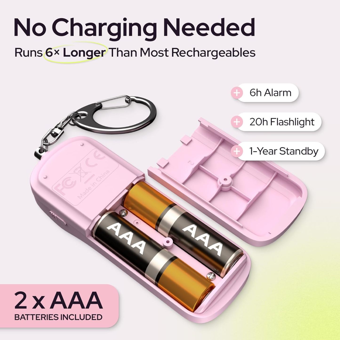 Personal Safety Alarm Keychain – 130dB Siren with LED Light,Women Self Defense