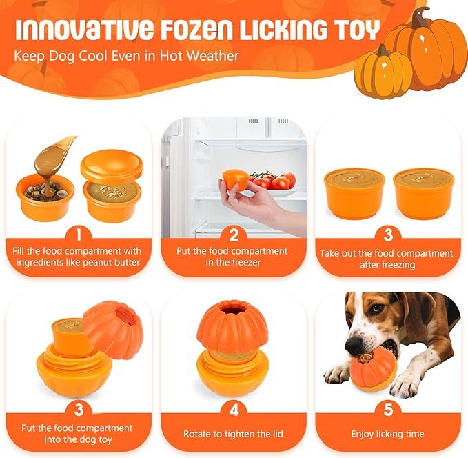 2 in 1 Frozen Treat Toys and Dog Food Dispenser Ball Toys for Training, Reducing Anxiety, Relieving Boredom, Keep Cooling, Large Dogs Chew Puzzle Toy for Medium Large Dogs