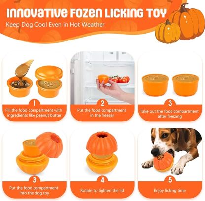 2 in 1 Frozen Treat Toys and Dog Food Dispenser Ball Toys for Training, Reducing Anxiety, Relieving Boredom, Keep Cooling, Large Dogs Chew Puzzle Toy for Medium Large Dogs