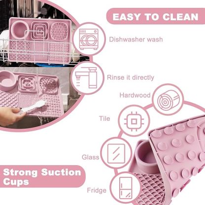 Lick Mat for Dogs, Slow Feeder Licking Mat with Suction Cups for Food and Water, Silicone Feeding Mat Perfect for Anxiety Relief Suitable for Butter Food Yogurt Peanut