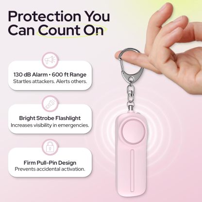 Personal Safety Alarm Keychain – 130dB Siren with LED Light,Women Self Defense