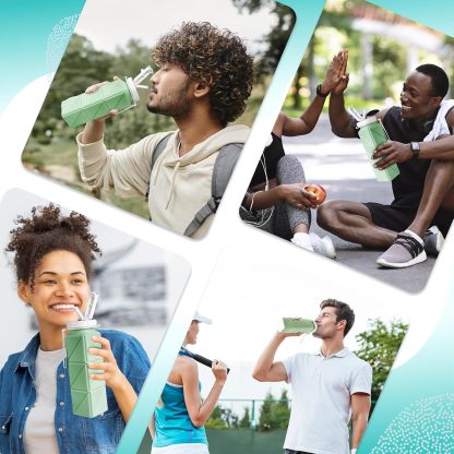 Collapsible Travel Water Bottles, Food Grade BPA Free Silicone Foldable Water Bottle, Leakproof Portable Expandable Water Bottles for Traveling, Camping, Hiking, Cycling & Sports Outdoor 620ml