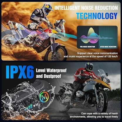 Y10 Motorcycle Helmet Speakers - Wireless Bluetooth 5.3 Headset