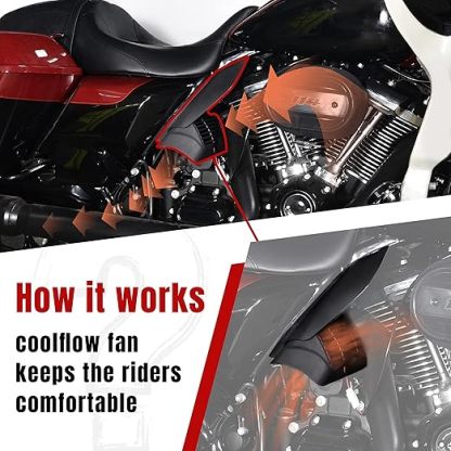 CoolFlow Fan for Harley Davidson Touring Models，Oil Cooler Fan with Heat Shield for Harley Touring CVO Road Glide Limited Tri Glide CVO Ultra Limited Electra Glide Ultra Classic 2017-2024