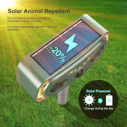 2 Pack Solar Ultrasonic Animal Repellent Outdoor